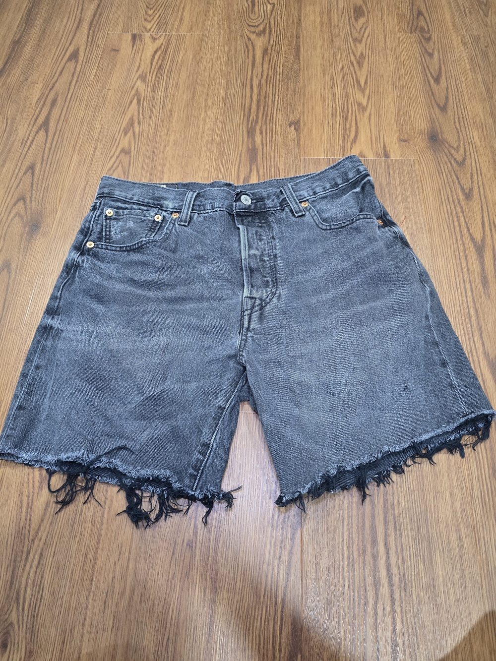 1990's Levi's Black Washed 501® Denim Jean Cut Off Shorts